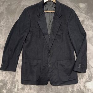 Banana Republic Blazer Men 44R Black Wool Cashmere Italy Sport Coat Jacket